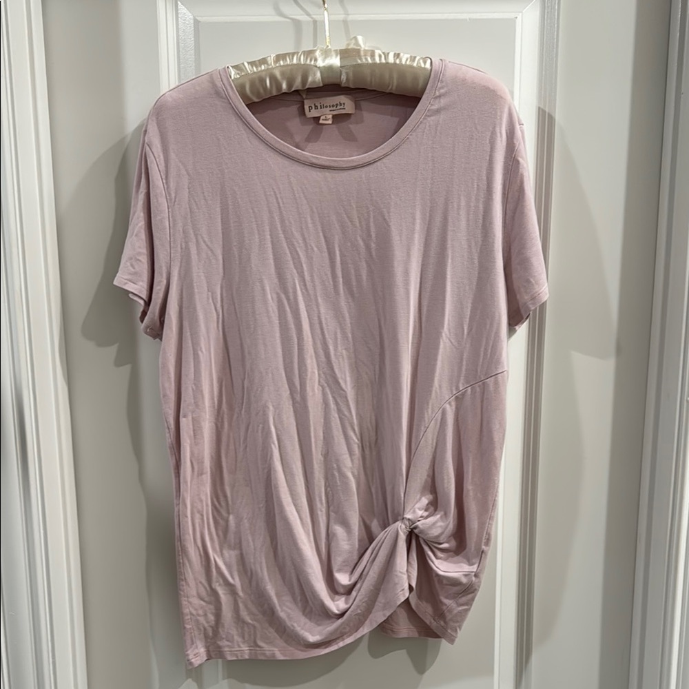 Philosophy Pink Tie Front Relaxed Tee